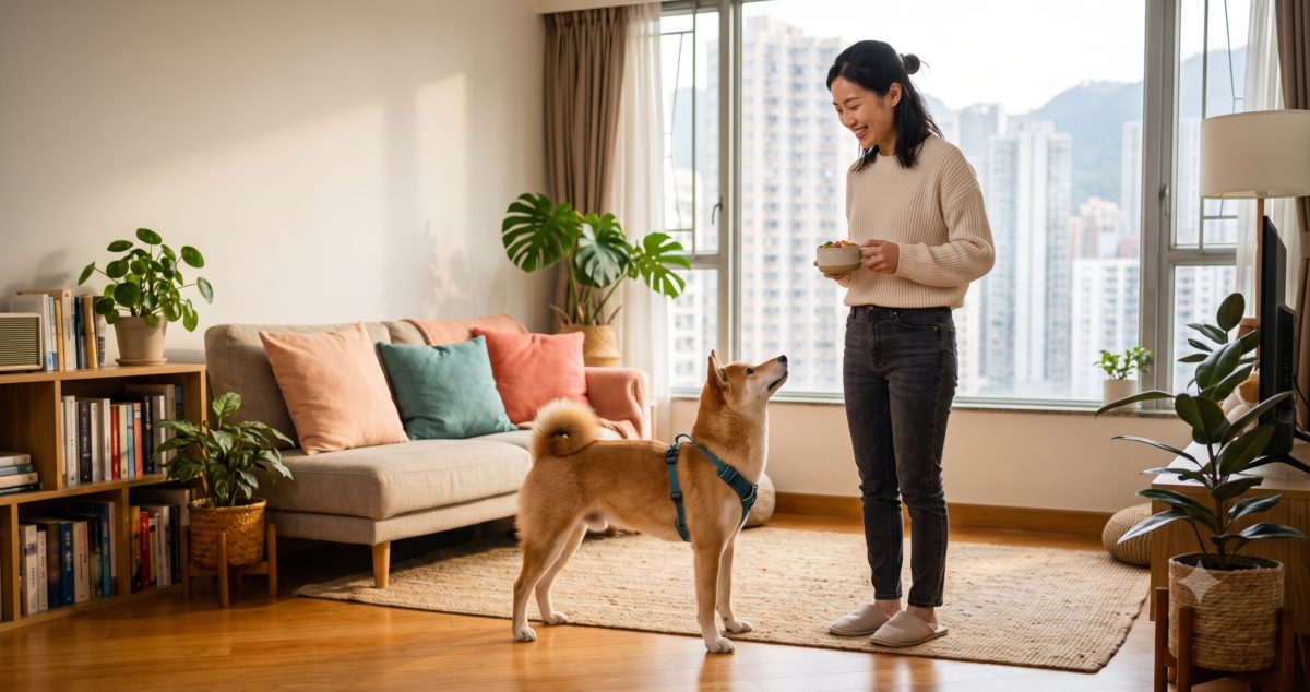 Measuring a portioned dog weight loss diet meal