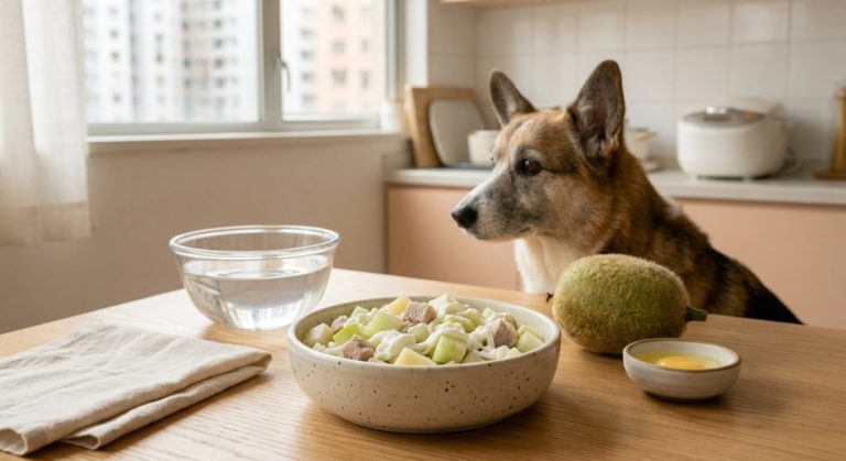 梅頭瘦肉薯仔餐（腎病 1-2 期） - pork shoulder and potato (ckd stage 1-2) with an corgi