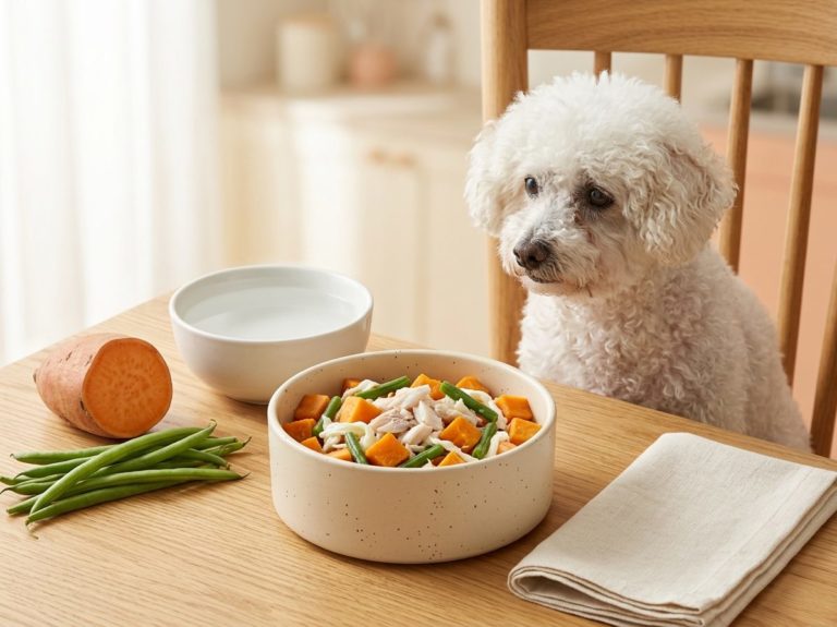 鱸魚番薯餐(腎病 3-4 期) - seabass and sweet potato (ckd stage 3-4) with an elderly bichon frise