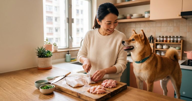 Dog heart disease nutrition with fresh salmon and lean meat